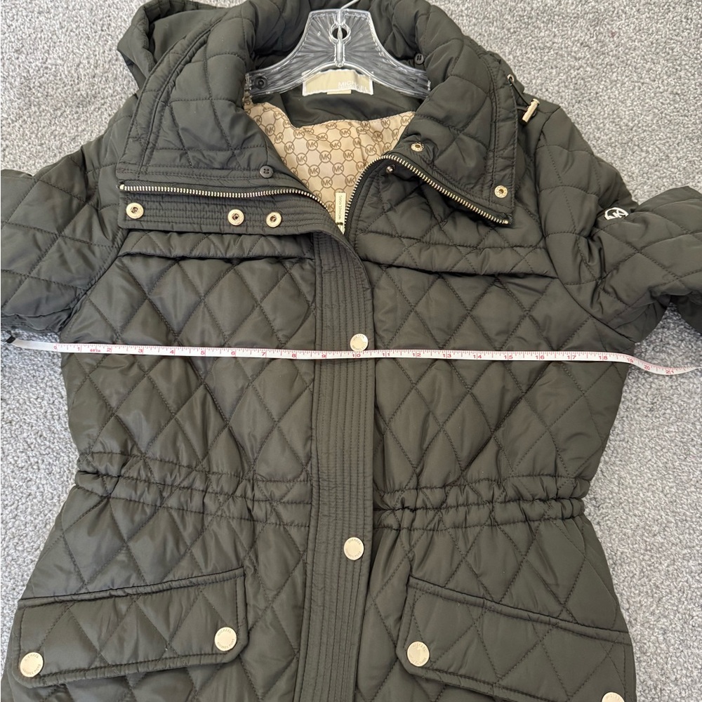 Michael Kors Quilted Puffer Jacket in Dark Green - Picture 9 of 11